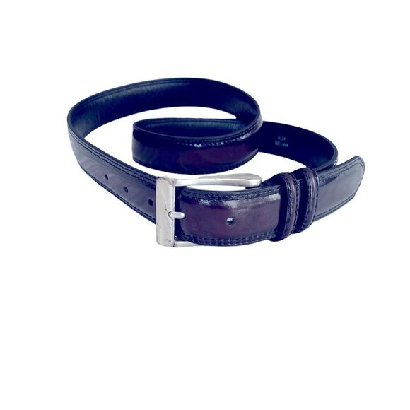 Men’s MW1128 Patent Leather Handmade Italian designed buckle dress Belt 38 - Picture 1 of 9